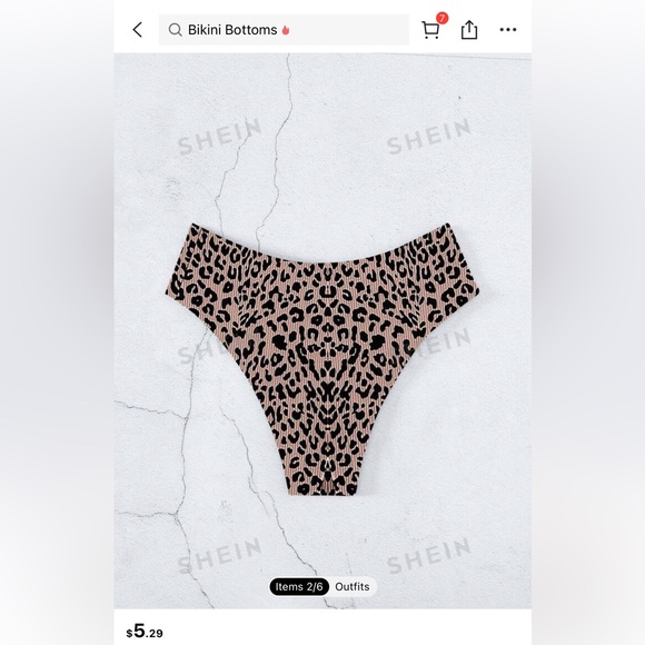 SHEIN Leopard Print Bikini Bottoms - Picture 2 of 5